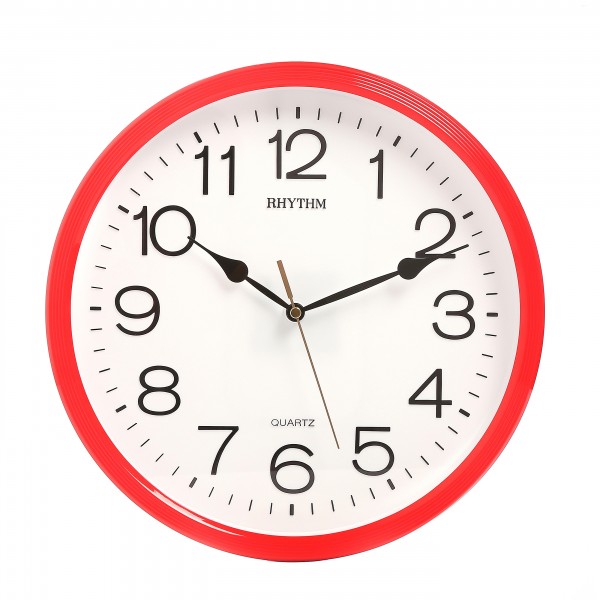 Rhythm Analog Wall Clock 3D Numerals White 
